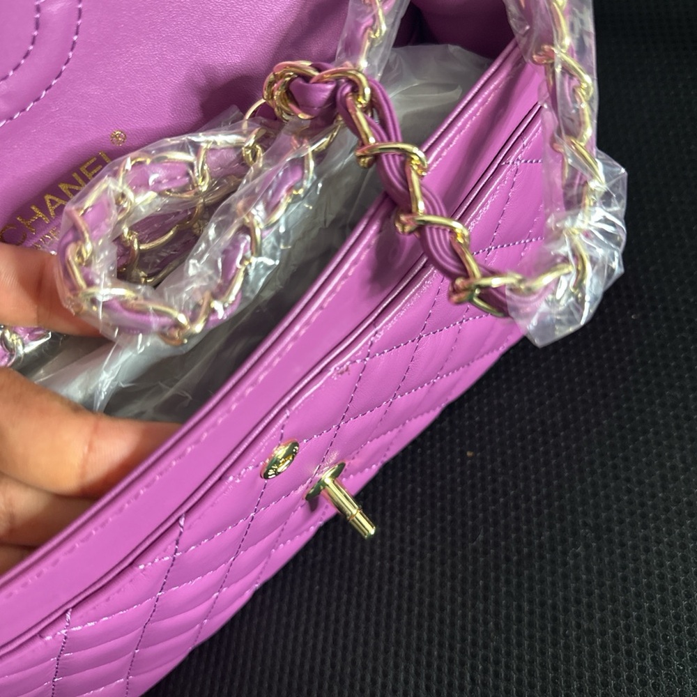 Purple Quilted Women's Bag - Picture 5 of 5